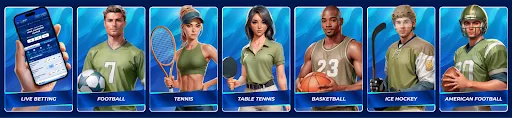 Bassbet sports categories including live betting, football, tennis, table tennis, basketball, ice hockey, and American football